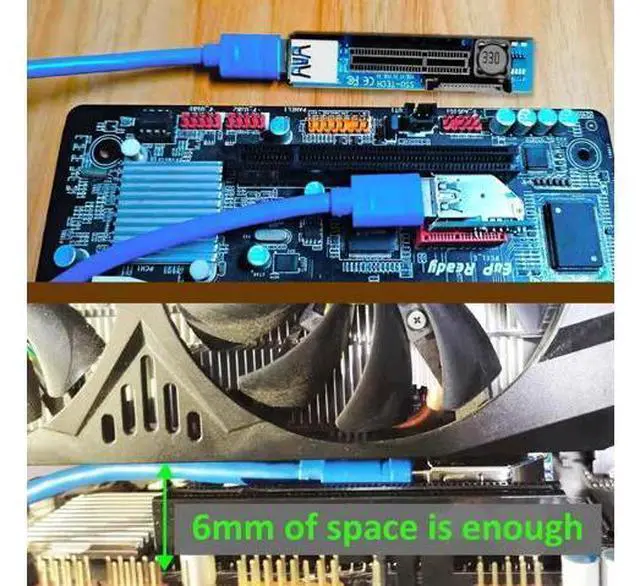 Alt view image 11 of 14 - Aomoproing UEX103 600mm PCIe 3.0 X1 to X4 Riser Cable (PCIe 3.0 X1 Bandwidth) for PCIe WiFi Card, M.2 PCIe Card, Firewire Card, USB PCIe Card, Sound Card, etc