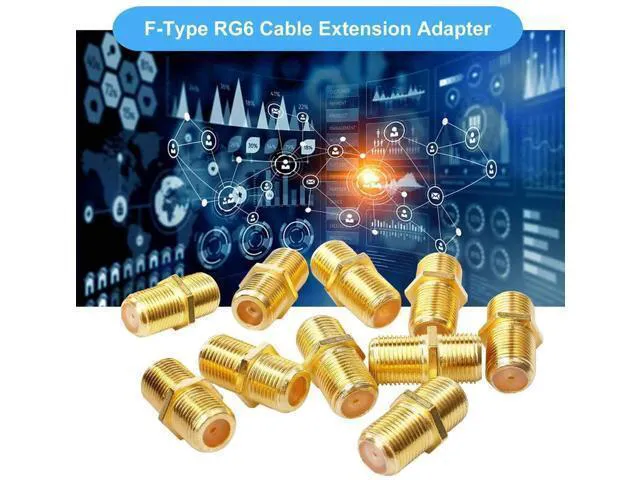 Alt view image 11 of 12 - Aomoproing Coaxial Cable Connector F-Type RG6 Cable Extension Adapter (Pack of 20)