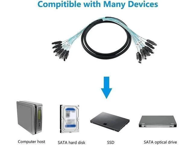 Alt view image 13 of 14 - Aomoproing High Speed 6Gbps 6pcs/Set Sata Cable SAS Cable for Server 0.5m