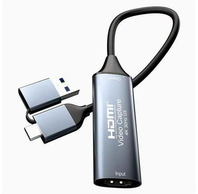 Alt view image 6 of 6 - Video capture card 4K switch laptop HD HDMI to USB 3.0 live broadcast capture