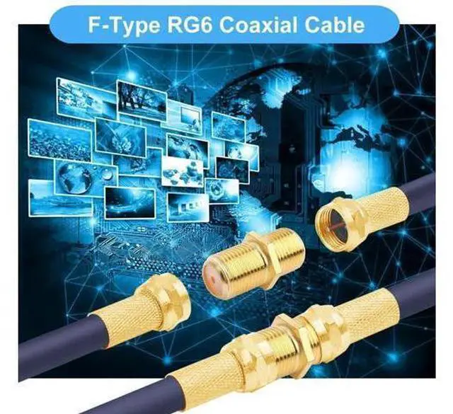 Alt view image 10 of 10 - Aomoproing Coaxial Cable Connector F-Type RG6 Cable Extension Adapter (Pack of 10)