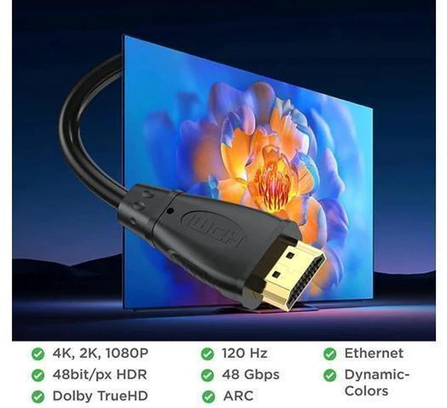 Alt view image 10 of 14 - AOMOPROING HDMI Cable 6 FT 5-Pack, 4K@60Hz ARC/eARC HDMI 2.0 Cable for Soundbar, High Speed HDMI Cable for HDCP 2.2, HDR, TV, PS4, PS5, Xbox, Roku, Gaming, Computer, Monitor and More