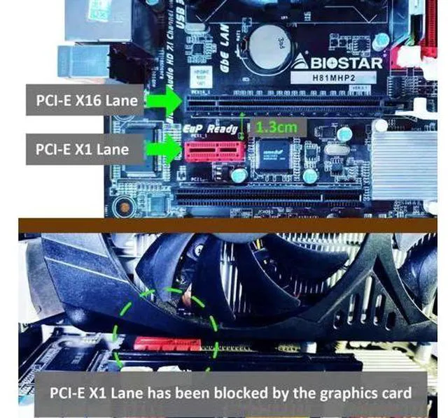 Alt view image 14 of 14 - Aomoproing UEX103 600mm PCIe 3.0 X1 to X4 Riser Cable (PCIe 3.0 X1 Bandwidth) for PCIe WiFi Card, M.2 PCIe Card, Firewire Card, USB PCIe Card, Sound Card, etc