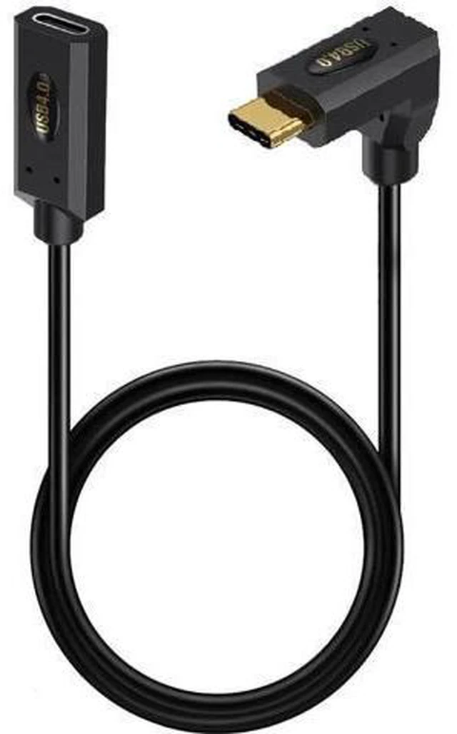 Alt view image 8 of 14 - Aomoproing 2ft 40Gbps USB 4.0 Type C Extension Cable, Straight Female to Up & Down Angle Male 240W 5A PD USB C 4.0 Cord for Smartphones, Laptops, Thunderbolt 3, Support 8k@60Hz