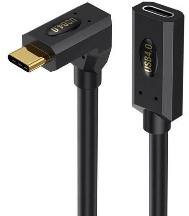 Alt view image 10 of 14 - Aomoproing 2ft 40Gbps USB 4.0 Type C Extension Cable, Straight Female to Up & Down Angle Male 240W 5A PD USB C 4.0 Cord for Smartphones, Laptops, Thunderbolt 3, Support 8k@60Hz