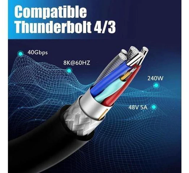 Alt view image 13 of 14 - Aomoproing 2ft 40Gbps USB 4.0 Type C Extension Cable, Straight Female to Up & Down Angle Male 240W 5A PD USB C 4.0 Cord for Smartphones, Laptops, Thunderbolt 3, Support 8k@60Hz
