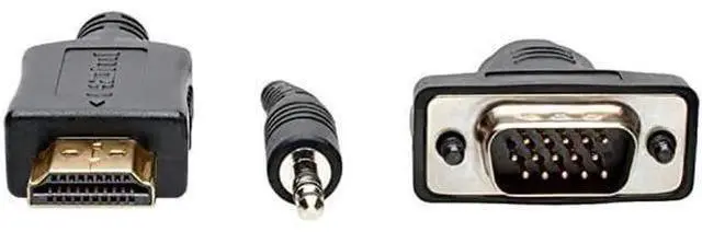 Alt view image 12 of 12 - AOMOPROING HDMI to VGA + Audio Adapter Converter Cable Active Low Profile HD15 + 35mm MM 1080p 60Hz 15ft 15 P566015VGAA