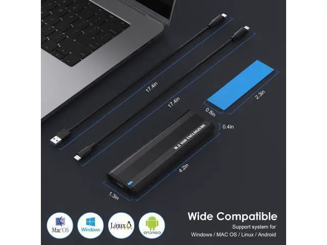 Alt view image 11 of 14 - USB 3.1 to M.2 NVME/SATA SSD Enclosure Reader,USB 3.1 Gen 2 10Gbps Tool Free Enclosure Adapter Support 2242/2260/2280mm with RTL9210B Chipset
