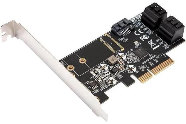 Alt view image 8 of 14 - PCIE to 5 Port SATA III 6g 5 ports controller card PCIe 3.0 x4 expansion card with Low Profile Bracket