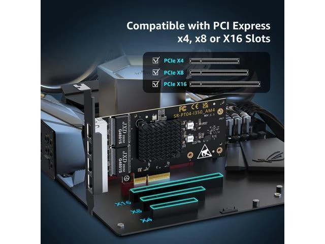 Alt view image 12 of 12 - 4 Port Gigabit Base-T Network Card Intel I350 Controller 4 Port 1G PCIe Ethernet Adapter 4 x 1Gbe RJ45 Port NIC Card Windows10/11/Windows Server/Linux