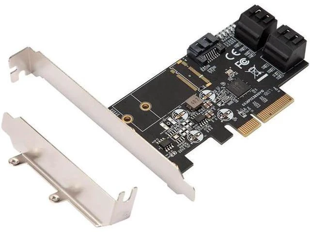Alt view image 9 of 14 - PCIE to 5 Port SATA III 6g 5 ports controller card PCIe 3.0 x4 expansion card with Low Profile Bracket