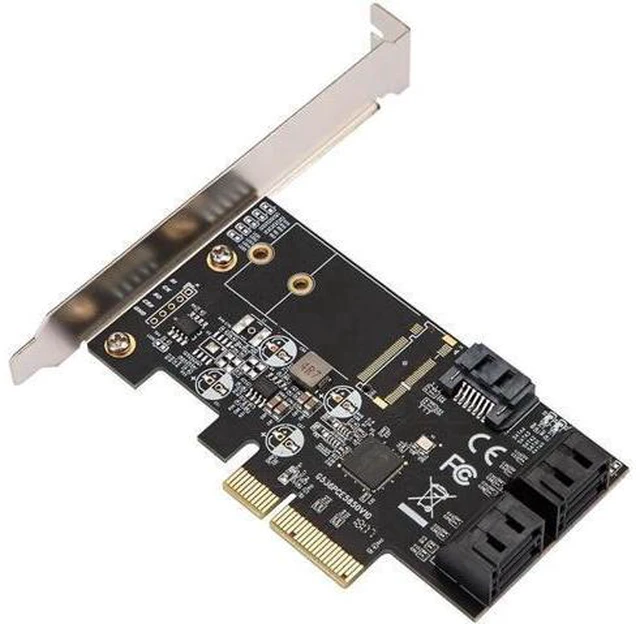 Alt view image 10 of 14 - PCIE to 5 Port SATA III 6g 5 ports controller card PCIe 3.0 x4 expansion card with Low Profile Bracket
