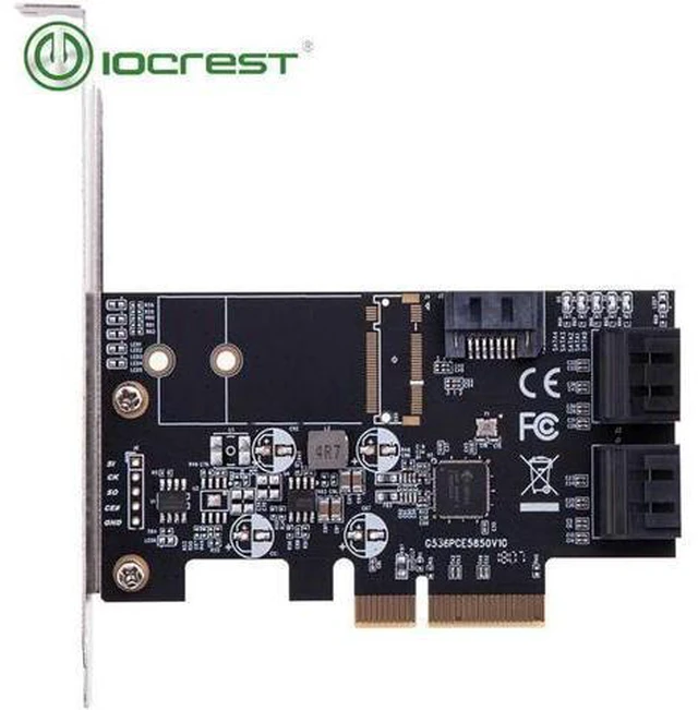 Alt view image 14 of 14 - PCIE to 5 Port SATA III 6g 5 ports controller card PCIe 3.0 x4 expansion card with Low Profile Bracket