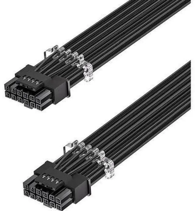 Alt view image 8 of 14 - PCI-e 5.0 GPU Power Cable - 70cm 16pin (12+4) 12VHPWR Male to Male Sleeved Cable with Combs, 600W PCIe 5 Power Cable for Geforce RTX 3090Ti 4070 Ti 4080 4090 to ATX 3.0 Modular Power Supply