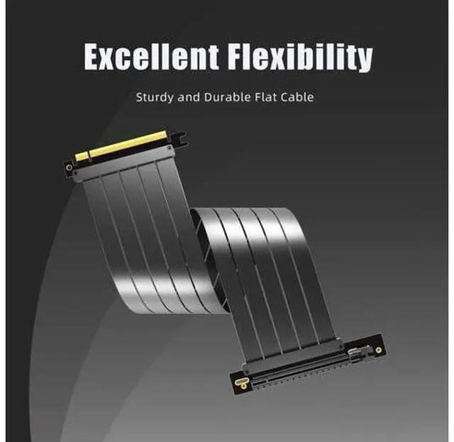 Alt view image 13 of 14 - Aomoproing 300mm PCIe 4.0 X16 Riser Cable for PCIe 4.0/3.0 GPUs, Such as GeForce RTX 40/30 Series and AMD Radeon RX7000/RX6000 Series, etc