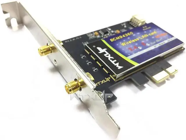 Alt view image 10 of 10 - 802.11AC Dual Band network card Broadcom BCM94360 867Mbps PCI Express DESKTOP WIFI Adapter Bluetooth BT 4.0 for Mac/Hackintosh