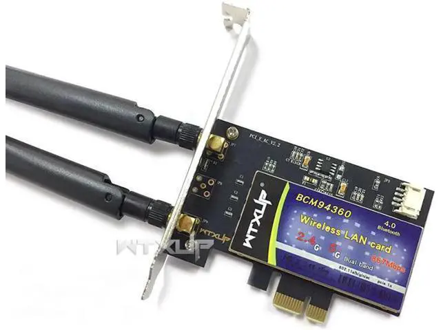 Alt view image 9 of 10 - 802.11AC Dual Band network card Broadcom BCM94360 867Mbps PCI Express DESKTOP WIFI Adapter Bluetooth BT 4.0 for Mac/Hackintosh