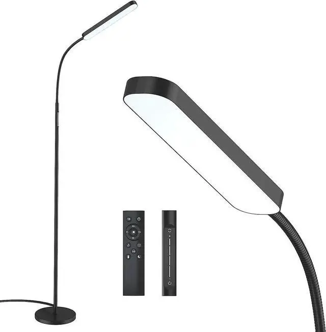 Alt view image 8 of 14 - Wio-Mio Floor Lamp, 15w/1000lm Bright LED Floor Lamp with Stepless Adjustable 3000K-6000K Colors and Dimmer, Remote and Touch Control, Adjustable Gooseneck Floor Lamp for Living Room