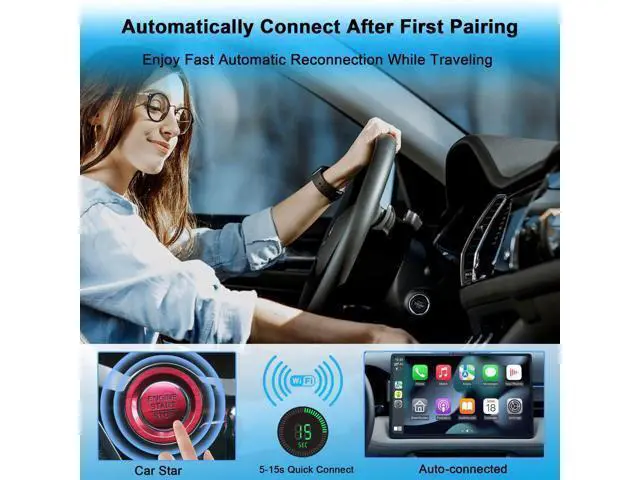Alt view image 10 of 14 - Aomoproing Android Auto & CarPlay Wireless Adapter - 2 in 1 Wireless for iPhone & Android, Plug & Play for Factory Wired Cars - Supports iOS 10+