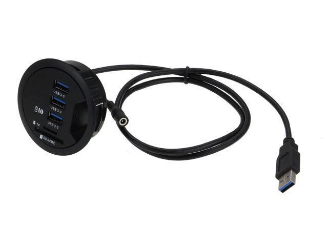 Alt view image 7 of 10 - SEDNA - 2.5" Grommet Hole - in Desk - USB 3.1 Gen I 3 Port Hub/BC 1.2 USB Charger with SD Card Reader