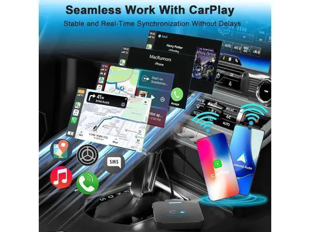 Alt view image 14 of 14 - Aomoproing Android Auto & CarPlay Wireless Adapter - 2 in 1 Wireless for iPhone & Android, Plug & Play for Factory Wired Cars - Supports iOS 10+