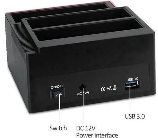 Alt view image 13 of 14 - HDD Docking Station IDE SATA Dual USB 3.0 Clone Hard Drive Card Reader 3-Bay