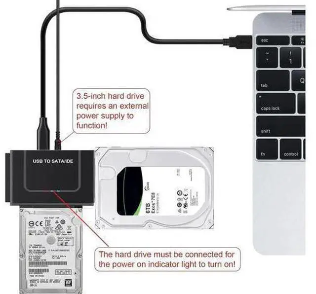 Alt view image 10 of 14 - USB 3.0 to IDE SATA Adapter, USB 3.0 Type C Hard Drive Reader External HDD Converter for 2.5/3.5 inches IDE SATA HDD SSD, DVD/CD Optical Drive, 12V/2A Power Adapter Included