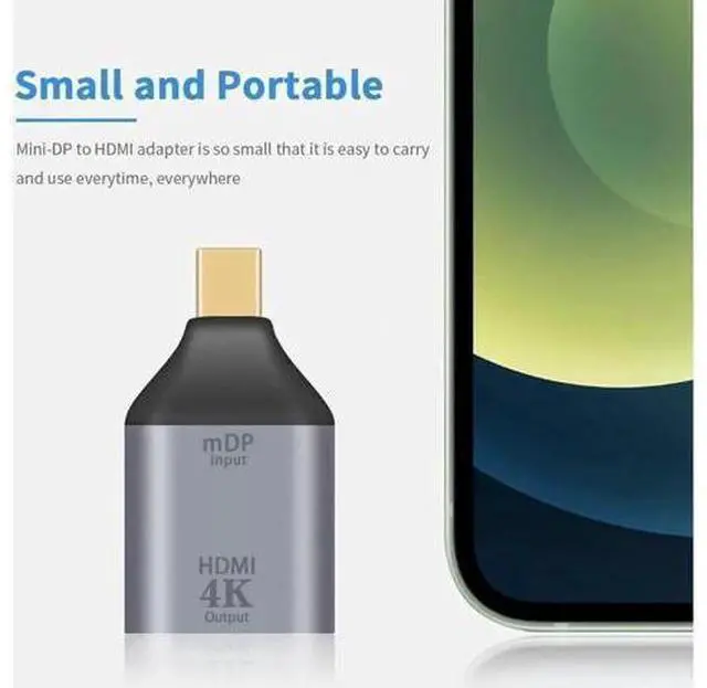 Alt view image 12 of 14 - Aomoproing Mini DisplayPort to HDMI Adapter 4K Mini DP to HDMI Adapter Male to Female Mini Display Port to HDMI Converter Gold Plated Adapter for MacBook Microsoft Surface Pro 2pack