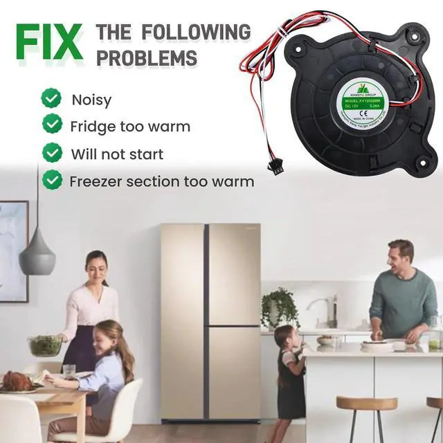 Alt view image 9 of 14 - XY12032BM Refrigerator Fan120×120×32mm Cooling Fan, XY12032BM Refrigerator Freezing Fan DC 12V 0.26A
