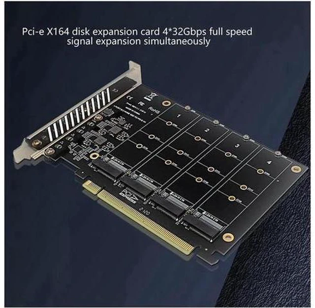 Alt view image 6 of 8 - Aomoproing PCIE 4-Port M.2 NVEM SSD Expansion Card Computer Motherboard Solid State Drive Expansion Card