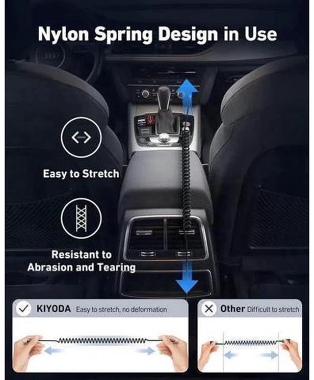 Alt view image 10 of 12 - USB C Cable Nylon Braided Coiled 3FT USB A to Type C Charger Cord for Car 66W Fast Charging Cable Compatible with Samsung Galaxy S20 S10 S9 S8 Plus, Note 10 9 8 and Other USB C Devices - 2Pack