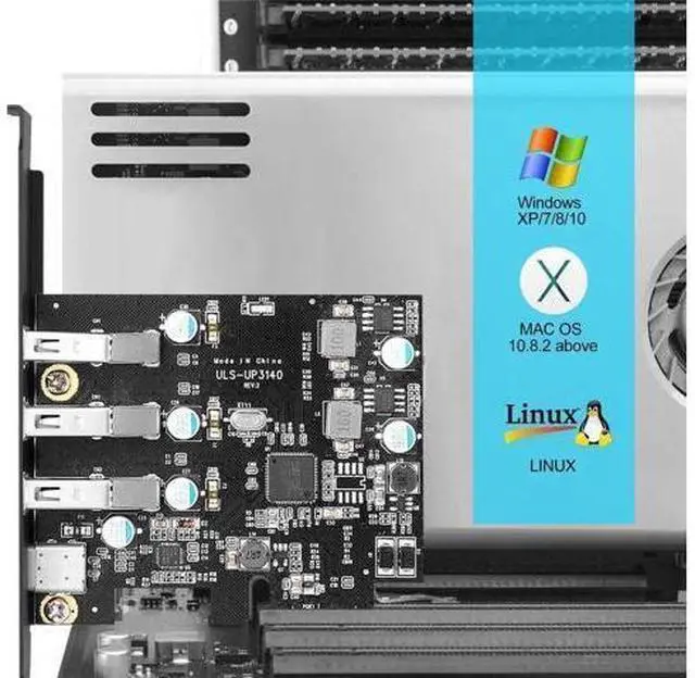 Alt view image 13 of 14 - Aomoproing PCIe USB Card 4-Ports(1x USB-C - 3X USB-A) USB 3.0 Expansion Card PC Internal USB hub for Windows 10/8/7 and MacPro 4.1/5.1 with Low Profile Bracket