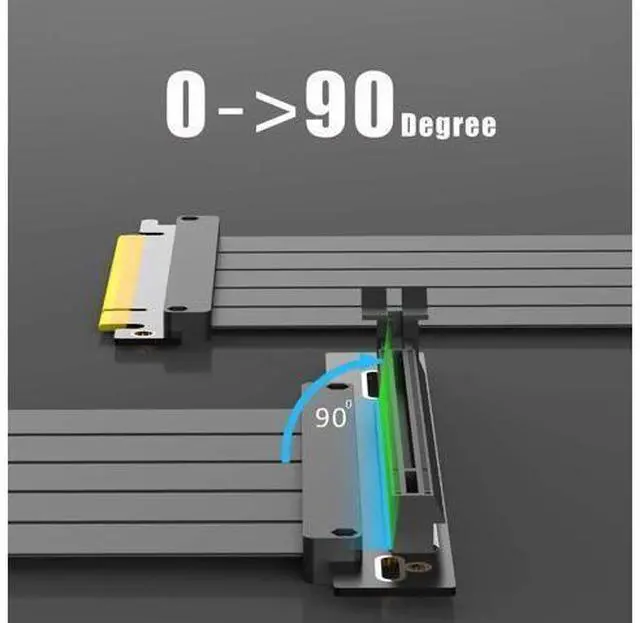 Alt view image 14 of 14 - Aomoproing 150mm PCIe 4.0 X16 Riser Cable for PCIe 4.0/3.0 GPUs, Such as GeForce RTX 40/30 Series and AMD Radeon RX7000/RX6000 Series, etc