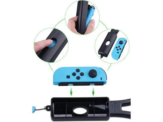 Alt view image 14 of 14 - Tennis Racket for Nintendo Switch Joy-Con, Game Accessories for Mario Tennis Aces Game with 12 in 1 Game Card Case (2 Pack, Black)