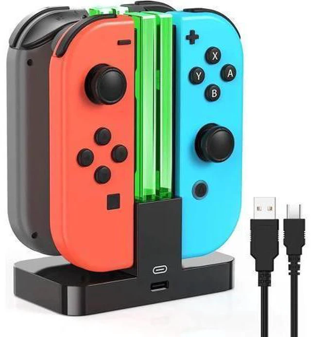 Alt view image 8 of 14 - Charging Dock Replacement for Switch & Charger for Switch OLED Joy Con, Charging Station for Switch with a USB Type-C Charging Cord- Black