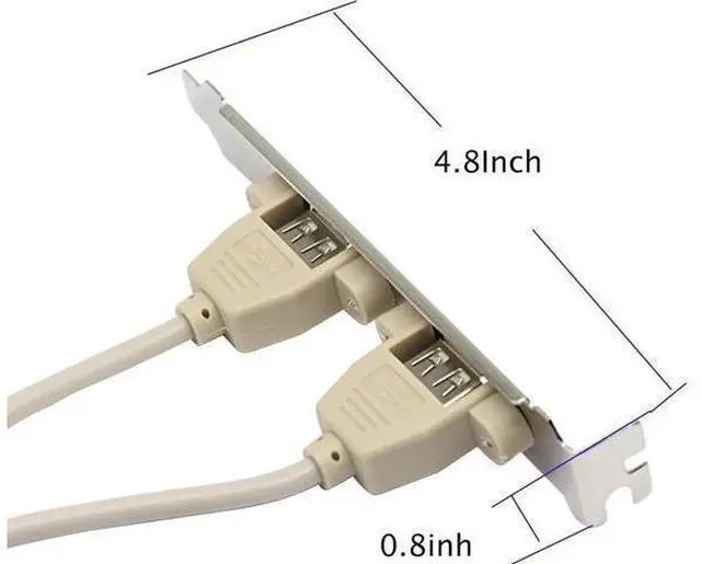 Alt view image 6 of 8 - Aomoproing 2-Pack Computer Cables & Connectors New 2 Port USB 2.0 Motherboard Rear Panel Expansion Bracket to IDC 9 Pin Motherboard USB Cable Host Adapter