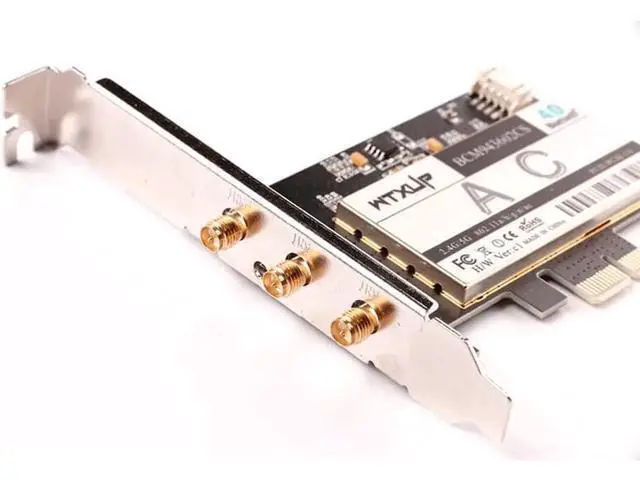 Alt view image 10 of 12 - BCM94360CSAX PCIE 1X desktop WiFi wireless adapter Card 802.11AC 1750Mbps Bluetooth 4.0 3 X 6Dbi antennas for Mac OS / Windows
