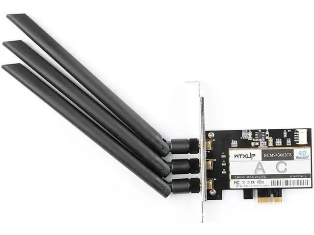 Alt view image 9 of 12 - BCM94360CSAX PCIE 1X desktop WiFi wireless adapter Card 802.11AC 1750Mbps Bluetooth 4.0 3 X 6Dbi antennas for Mac OS / Windows