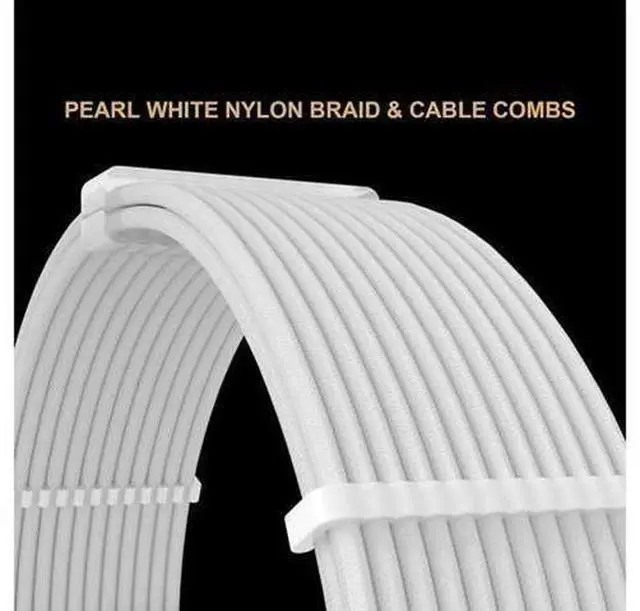 Alt view image 8 of 10 - White PSU Extension Cable Kit,Custom Sleeved Power Supply Cable Mod for PC Build 18AWG 24Pin ATX /8 (4+4) Pin EPS CPU Cable /8 (6+2) Pin PCI-E GPU PSU Cables 6PCS with Cable Comes