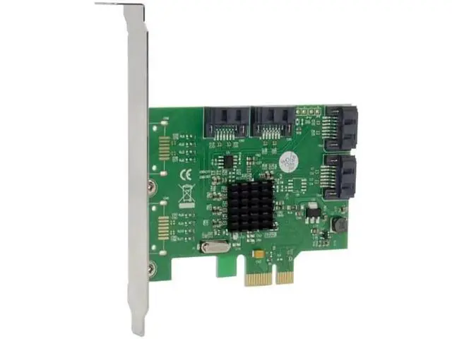 Alt view image 8 of 12 - PCI-E to 4 Ports SATA III 3.0 6G Controller Card Marvell 88SE9215 non raid pcie 2.0 x1 expansion card Low profile bracket