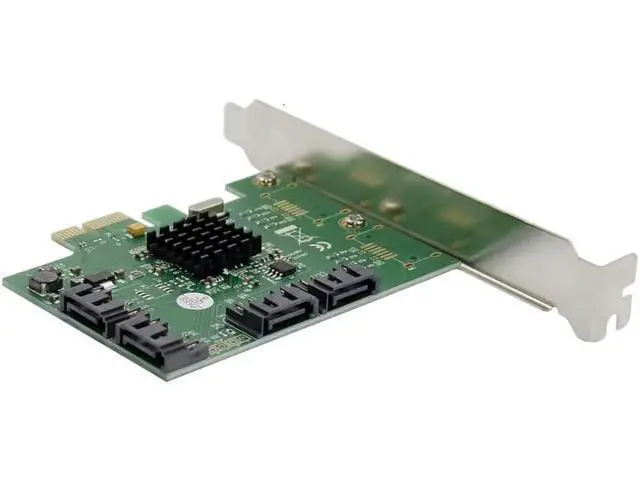 Alt view image 9 of 12 - PCI-E to 4 Ports SATA III 3.0 6G Controller Card Marvell 88SE9215 non raid pcie 2.0 x1 expansion card Low profile bracket