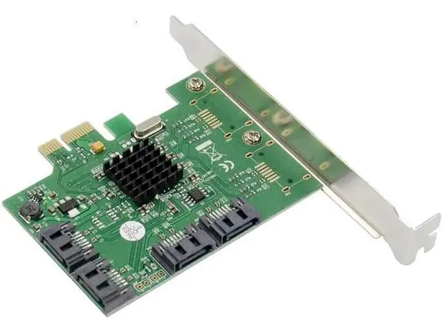 Alt view image 10 of 12 - PCI-E to 4 Ports SATA III 3.0 6G Controller Card Marvell 88SE9215 non raid pcie 2.0 x1 expansion card Low profile bracket