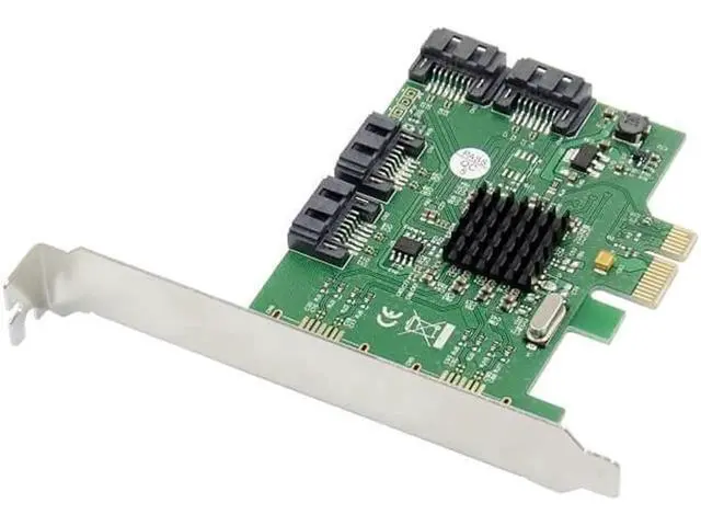 Alt view image 12 of 12 - PCI-E to 4 Ports SATA III 3.0 6G Controller Card Marvell 88SE9215 non raid pcie 2.0 x1 expansion card Low profile bracket