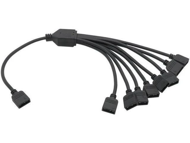 Alt view image 6 of 6 - Motherboard RGB sync Splitter, 5V 3Pin ARGB sync YNC HUB Transfer Extension Cable(1-8(3Pin 5V))