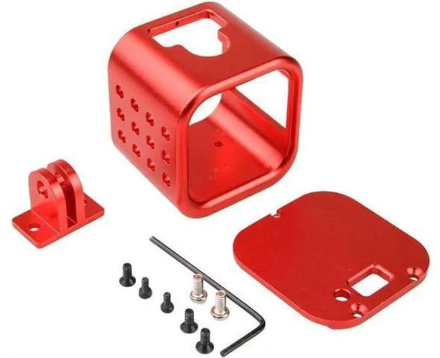 Alt view image 5 of 6 - CNC Aluminum Alloy Housing Sport Camera Shell Box Frame Mount Prevent Overheating Case for GoPro Hero 5 Session/ Hero 4 Session(Black)