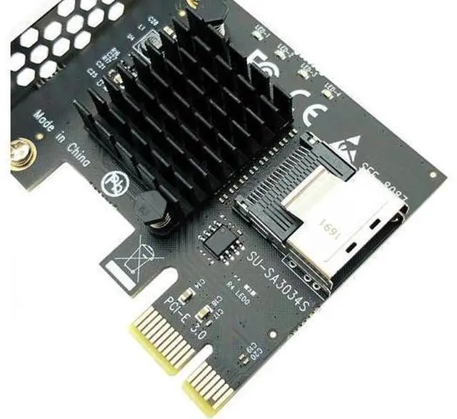 Alt view image 10 of 14 - Chi a Mining PCIe to Mini SAS 8087 4 Port SATA 3 6G SSD Adapter PCI-e PCI Express X1 Controller Expansion Card