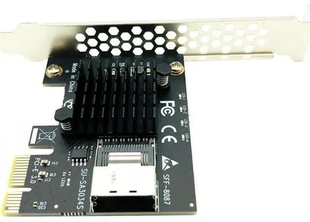 Alt view image 14 of 14 - Chi a Mining PCIe to Mini SAS 8087 4 Port SATA 3 6G SSD Adapter PCI-e PCI Express X1 Controller Expansion Card