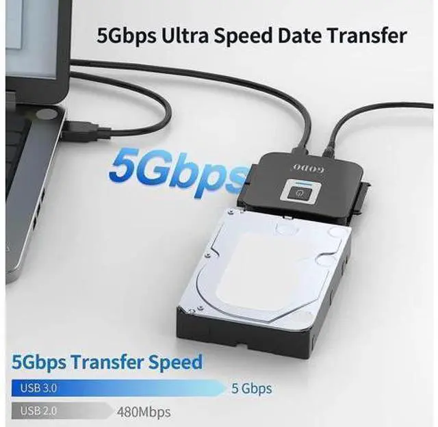 Alt view image 8 of 12 - SATA/IDE to USB 3.0 Adapter, IDE Hard Drive Adapter Kit, SATA Cable Converter for 2.5/3.5 inch IDE and SATA HDD/SSD, 5.25" CD-ROM/DVD-ROM, Include 12V/2A Power Adapter