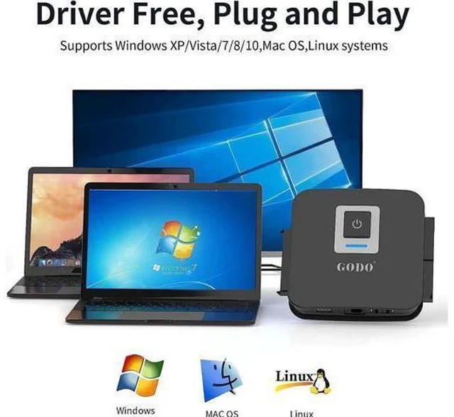 Alt view image 9 of 12 - SATA/IDE to USB 3.0 Adapter, IDE Hard Drive Adapter Kit, SATA Cable Converter for 2.5/3.5 inch IDE and SATA HDD/SSD, 5.25" CD-ROM/DVD-ROM, Include 12V/2A Power Adapter