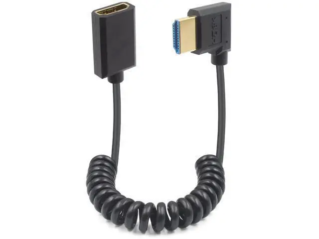 Alt view image 8 of 14 - AOMOPROING 8K HDMI to HDMI Extender Cable, 48Gbps Right Angle HDMI Male to Female Coiled Cable for MacBook Pro, PS5, Xbox Series X, Roku TV, UHD TV, Blu-ray, 4FT/1.2M